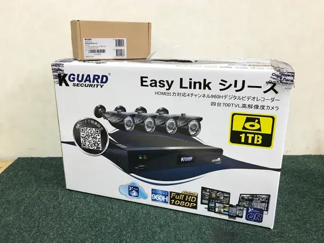 東京都 世田谷区にて 未使用 KGUARD960Hシリーズ EL423-4HW812C 容量1TB 防犯レコーダー 4台700TVL高解像度カメラ マイクキットセット AMB12-18 を店頭買取しました